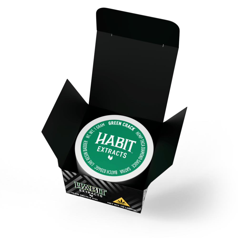 THCA Diamond Sauce Concentrate 1g Green Crack (Sativa) 10pk display case - Tree Spirit Wellness