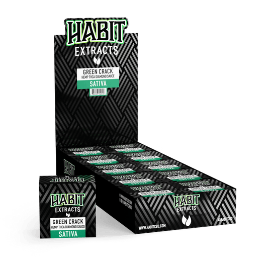 THCA Diamond Sauce Concentrate 1g Green Crack (Sativa) 10pk display case - Tree Spirit Wellness