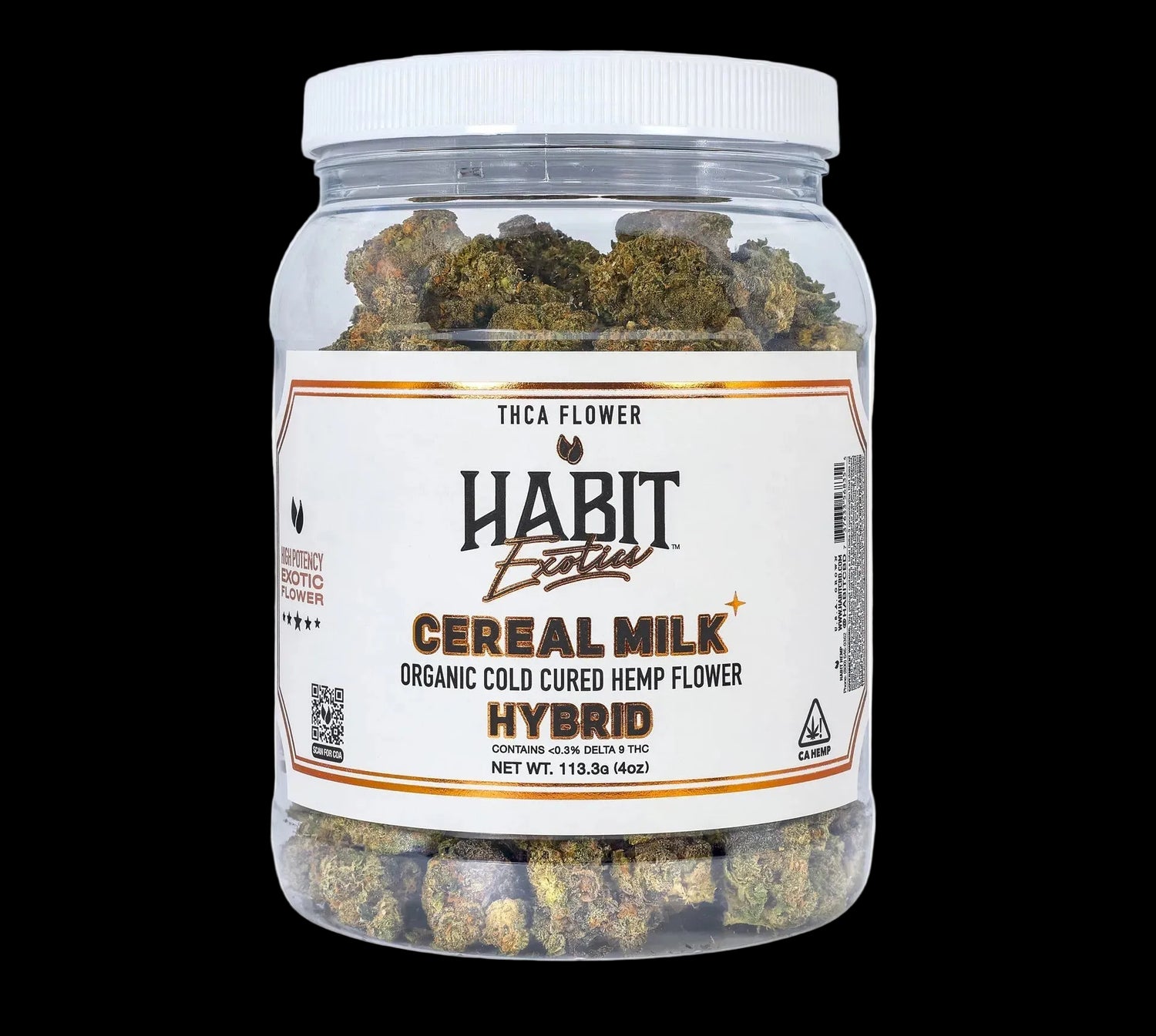 THCA Exotics Flower Jar Cereal Milk 4oz (Hybrid) - BULK - Tree Spirit Wellness