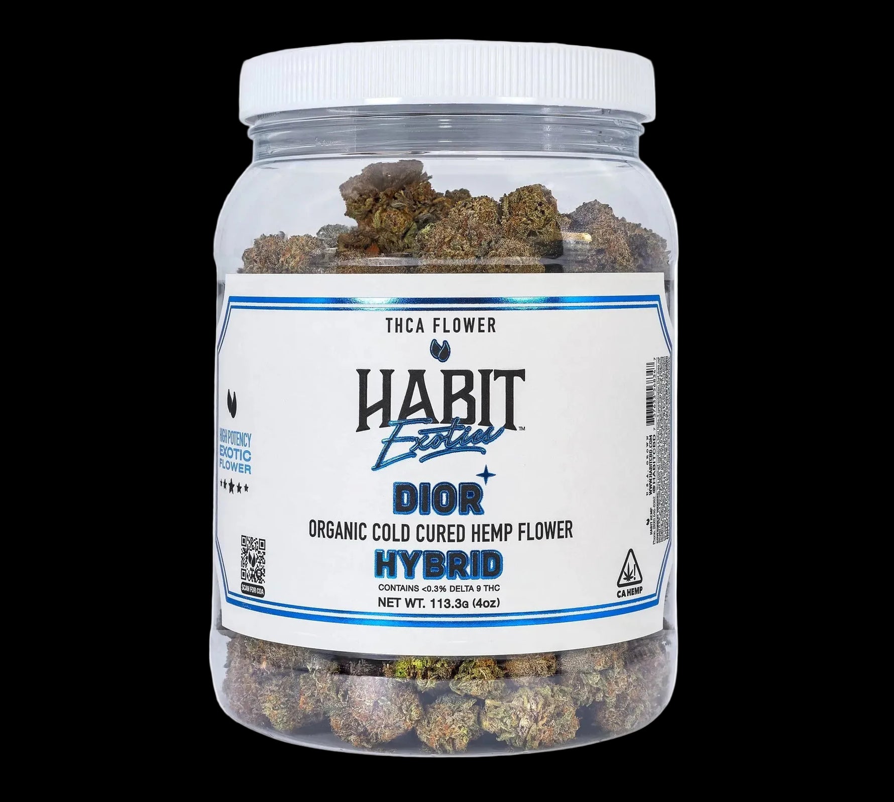 THCA Exotics Flower Jar Dior 4oz (Hybrid) - BULK - Tree Spirit Wellness
