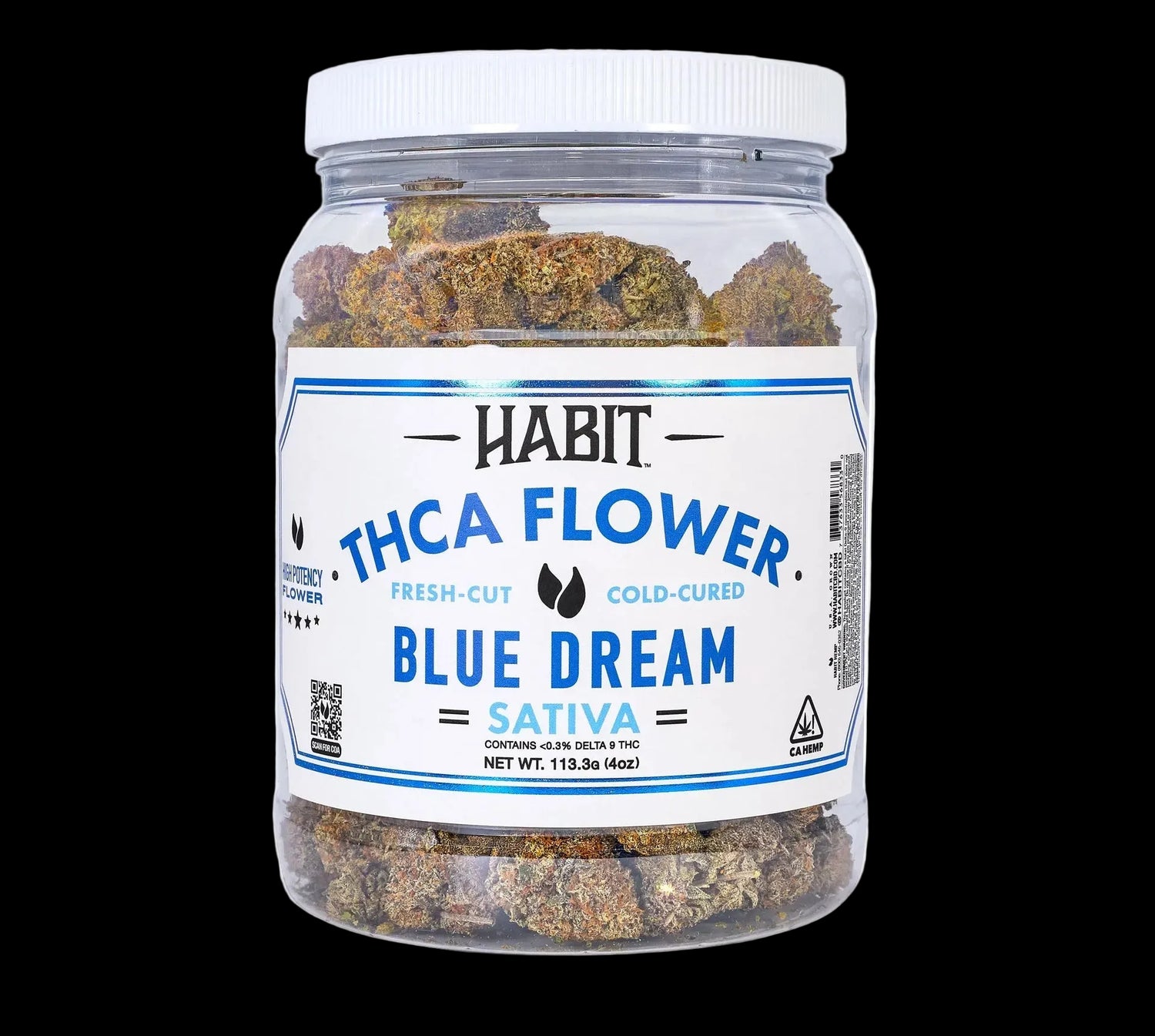 THCA Flower Jar Blue Dream 4oz (Sativa) - Tree Spirit Wellness