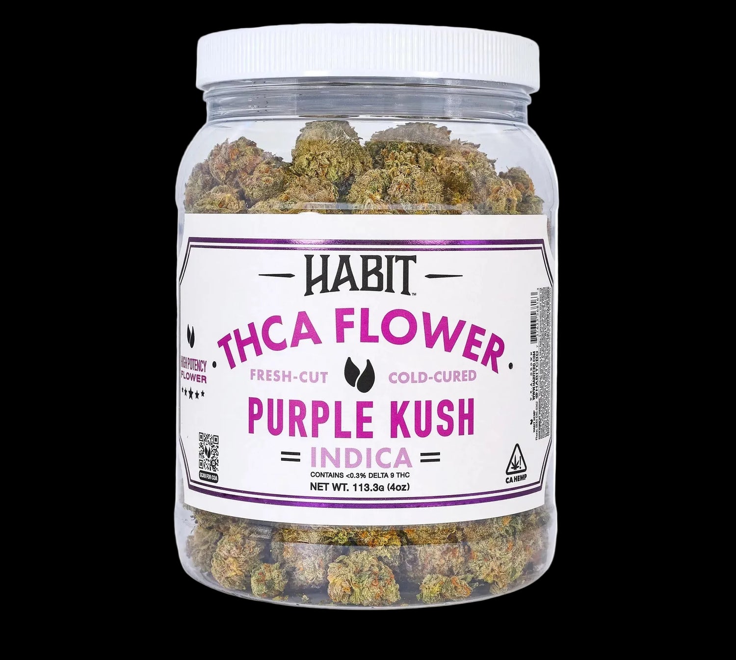 THCA Flower Jar Purple Kush 4oz (Indica) - Tree Spirit Wellness