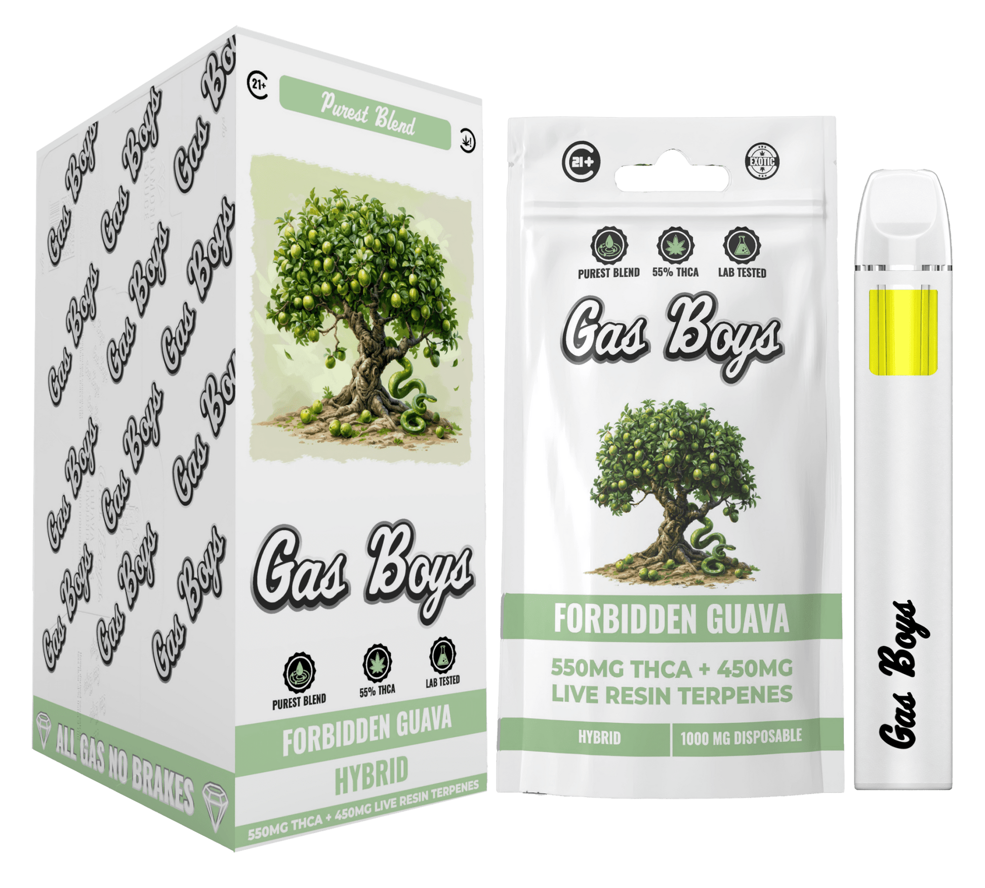 THCA + LIVE RESIN - Forbidden Guava DISPOSABLE VAPE (10ct) - Tree Spirit Wellness