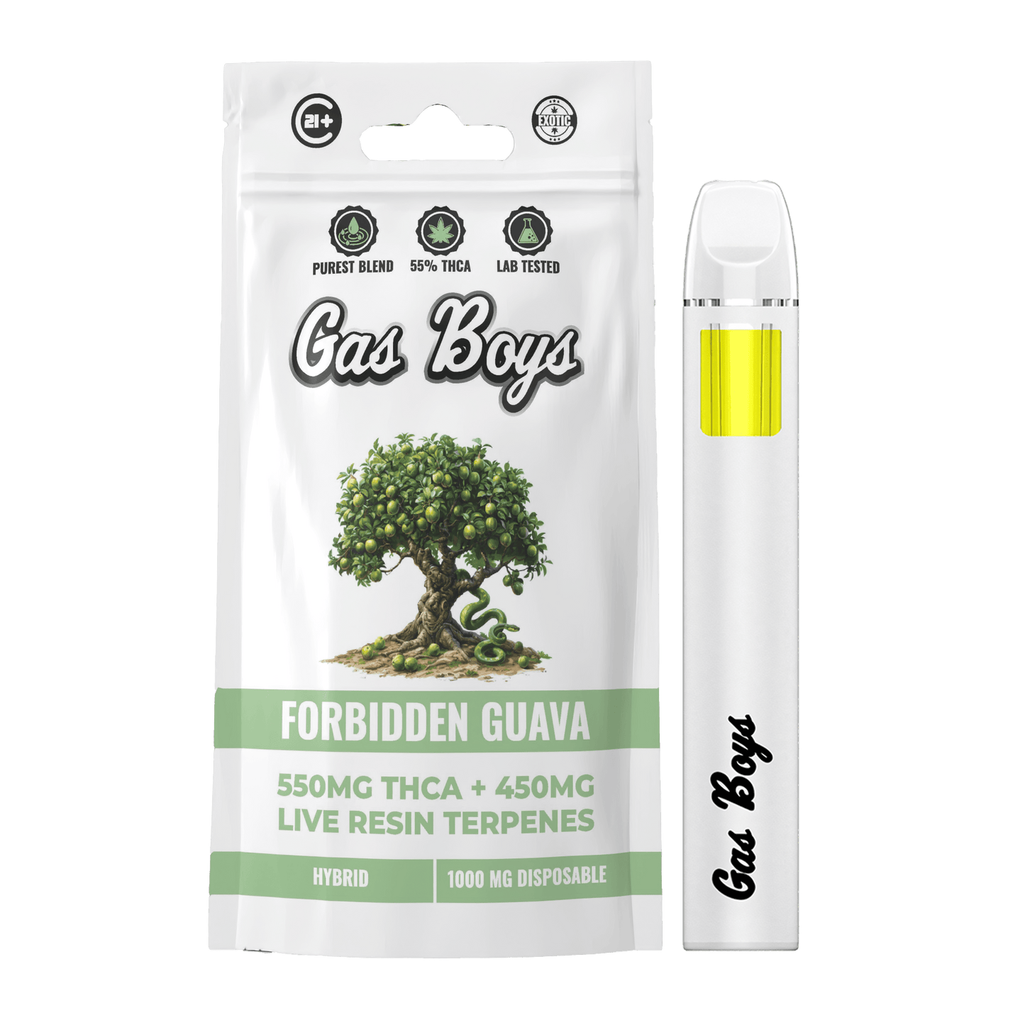 THCA + LIVE RESIN - Forbidden Guava DISPOSABLE VAPE (10ct) - Tree Spirit Wellness