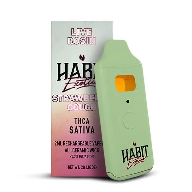 THCA Live Rosin Rechargeable Vape - Strawberry Cough 2g (Sativa) - 10 Pack - Tree Spirit Wellness