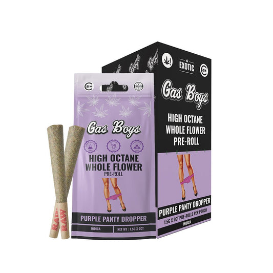 THCA Whole Flower PRE - ROLL Purple Panty Dropper Display Box - Indica (10ct pouches) - Tree Spirit Wellness
