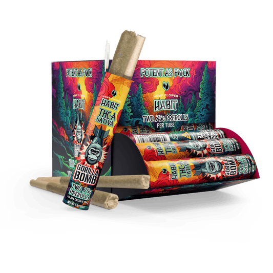 THCA.75g PRE - Rolls 2Pk Gorilla Bomb (Sativa) Case of 20 - Tree Spirit Wellness