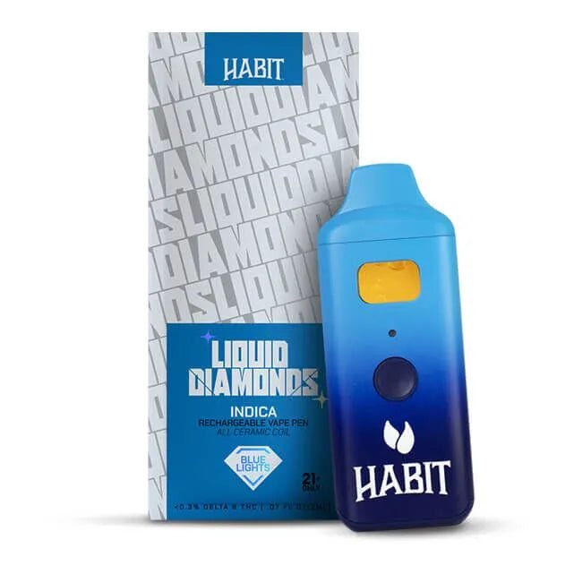 THCP Liquid Diamonds - Blue Lights 2g Rechargeable Vape (Indica) - 10 Pack - Tree Spirit Wellness
