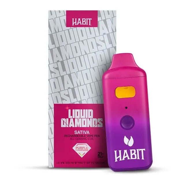 THCP Liquid Diamonds - Purple Champagne 2g Rechargeable Vape (Sativa) - 10 Pack - Tree Spirit Wellness