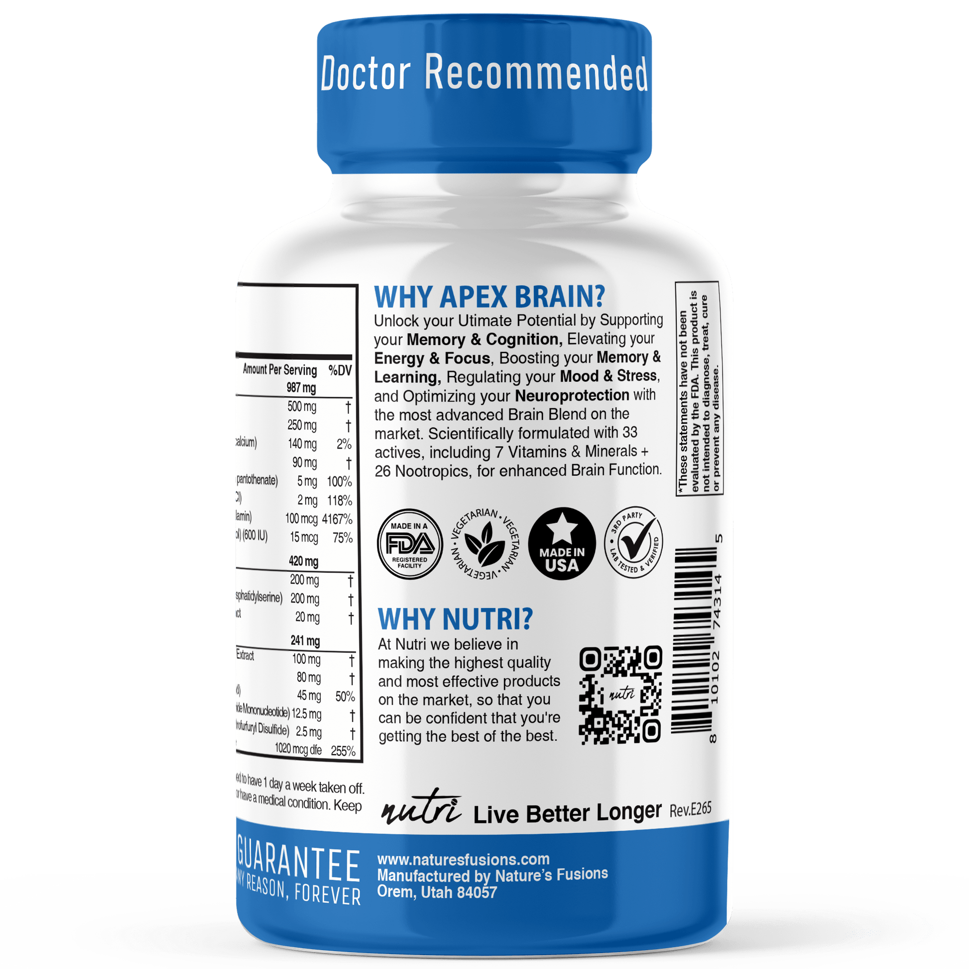 Ultimate Apex Brain - 125 Count - Coming Soon - Tree Spirit Wellness