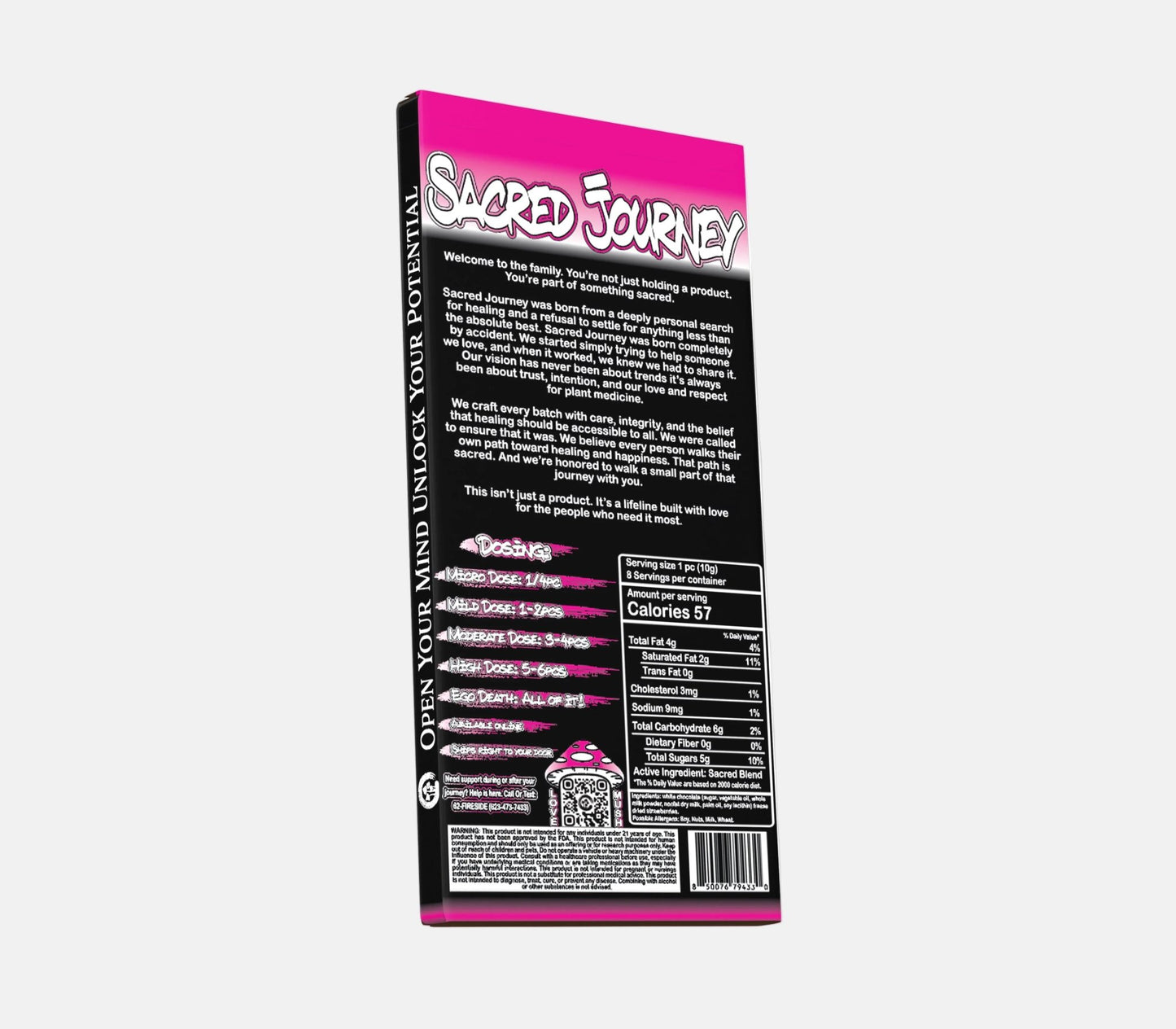 White Chocolate Bar – Strawberry (Box of 6) - Tree Spirit Wellness