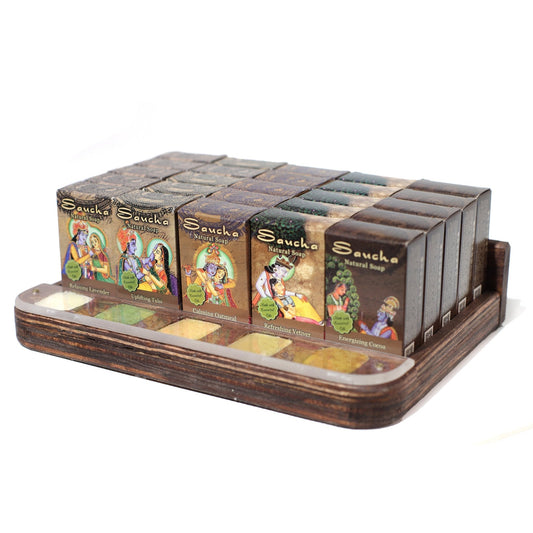 Wholesale Opening Bundle - Saucha Natural Soap - Display Rack with 5 - Products Variety - 25 Packs - Tree Spirit Wellness
