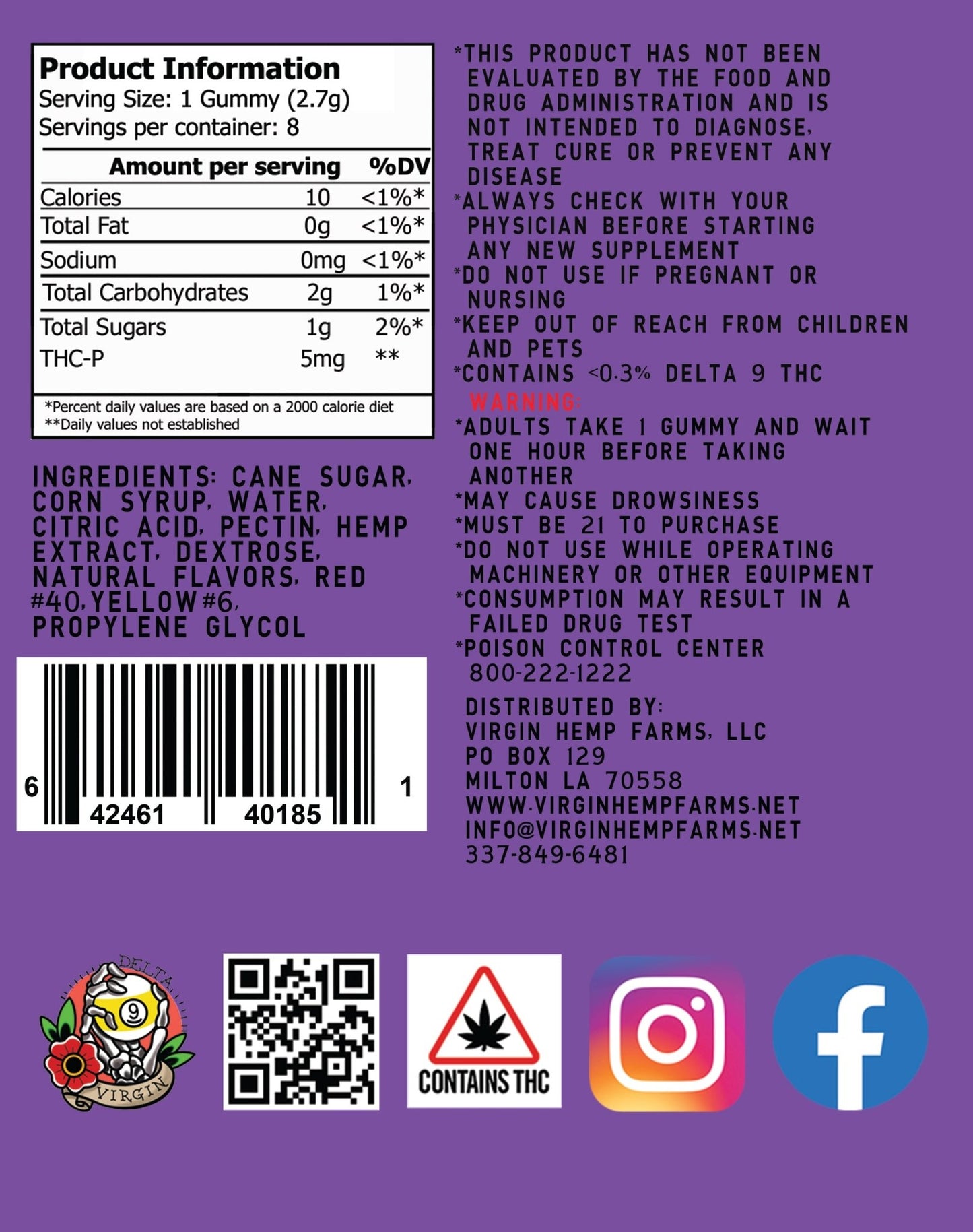 Wild Berry 5mg THC - p 8 count gummy (Box of 10) - Tree Spirit Wellness