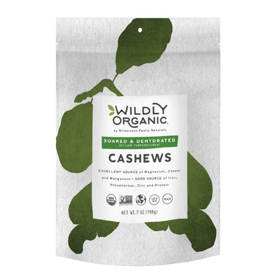 WILDLY ORGANIC Nuts | Soaked & Dried | Certified Organic| Cashews | 7 oz.