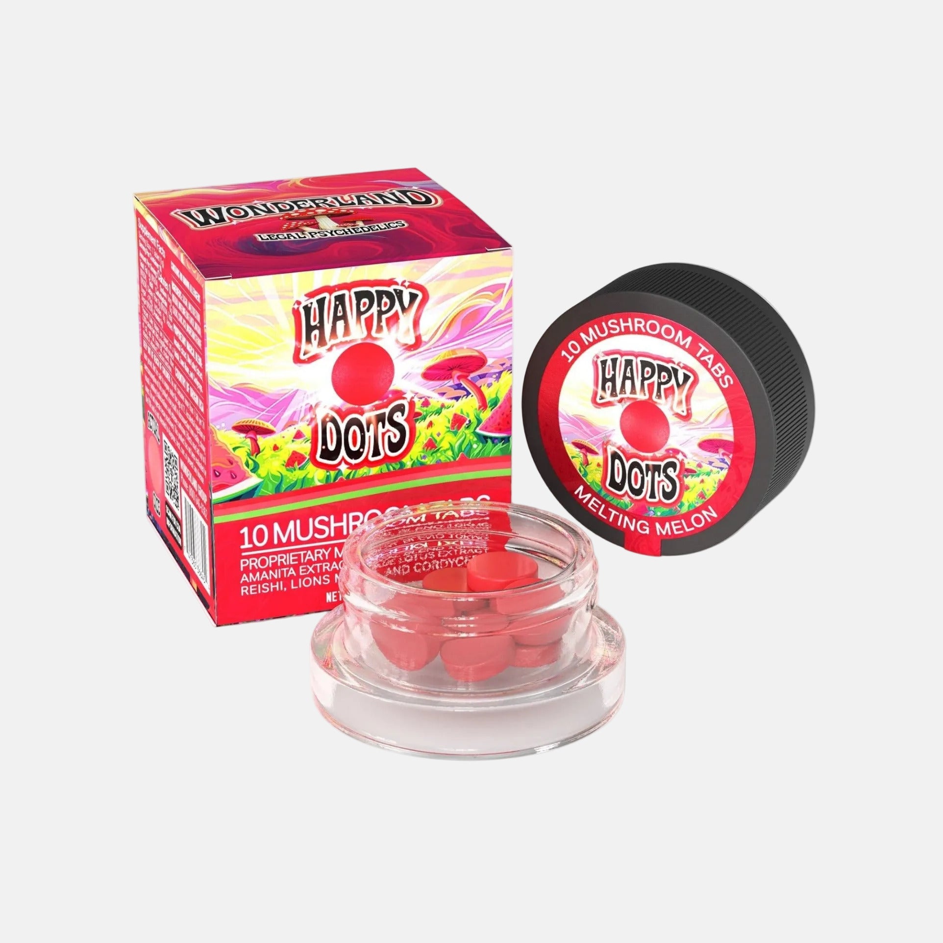 Wonderland Happy Dots Mushroom Tabs 10 count (Case of 10) - Tree Spirit Wellness