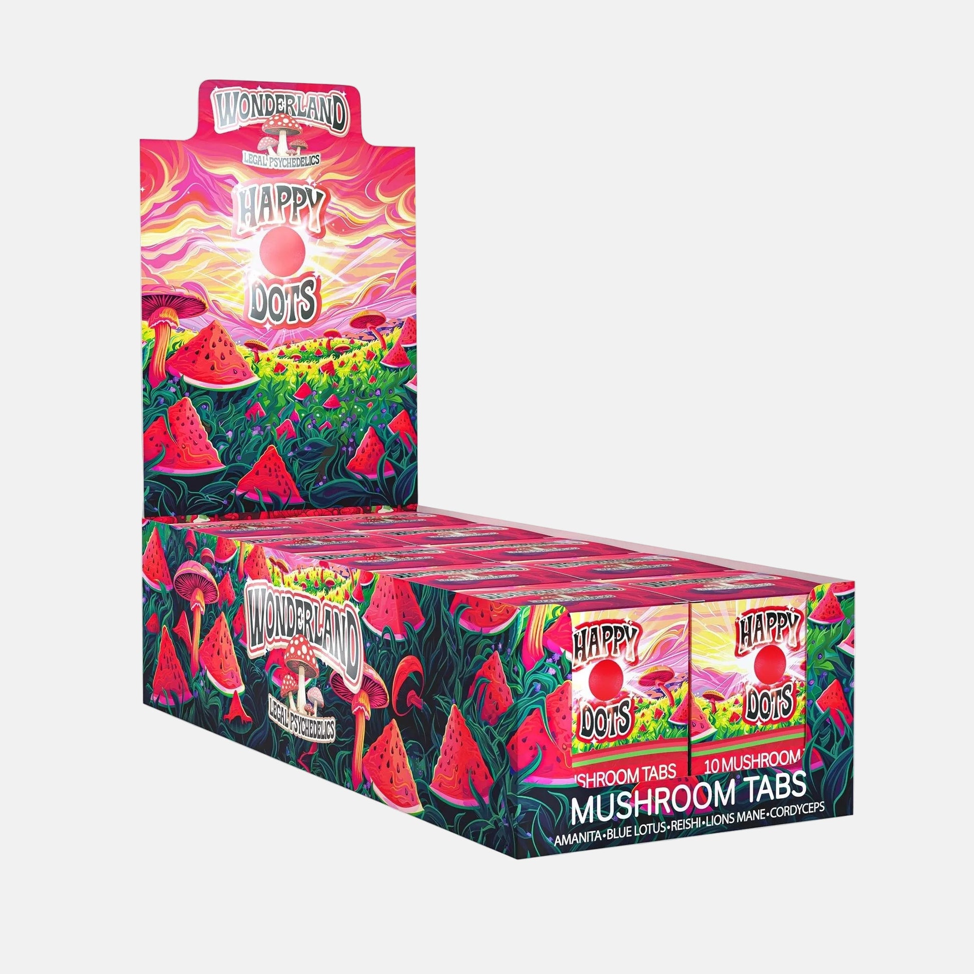 Wonderland Happy Dots Mushroom Tabs 10 count (Case of 10) - Tree Spirit Wellness