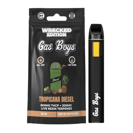 WRECKED THCP 1G DISPOSABLE VAPE - Tropicana Diesel - Sativa (10ct) - Tree Spirit Wellness