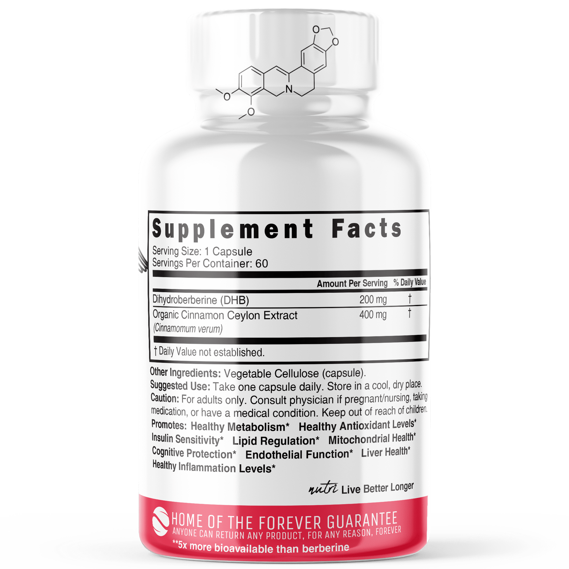 Dihydro-Berberine with Cinnamon Ceylon 200mg - Tree Spirit Wellness