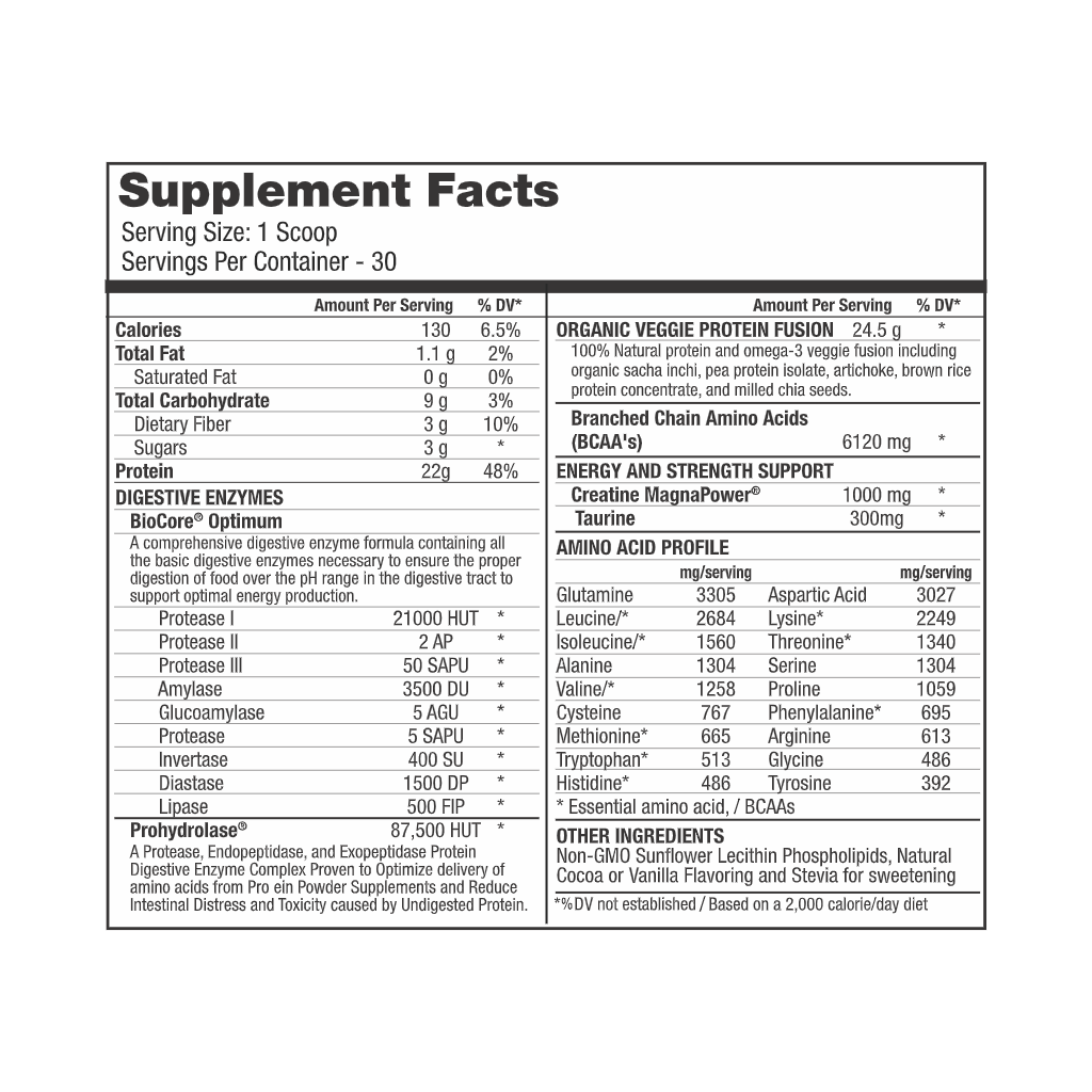 Organic Veggie Protein Powder (vanilla or chocolate) - Tree Spirit Wellness