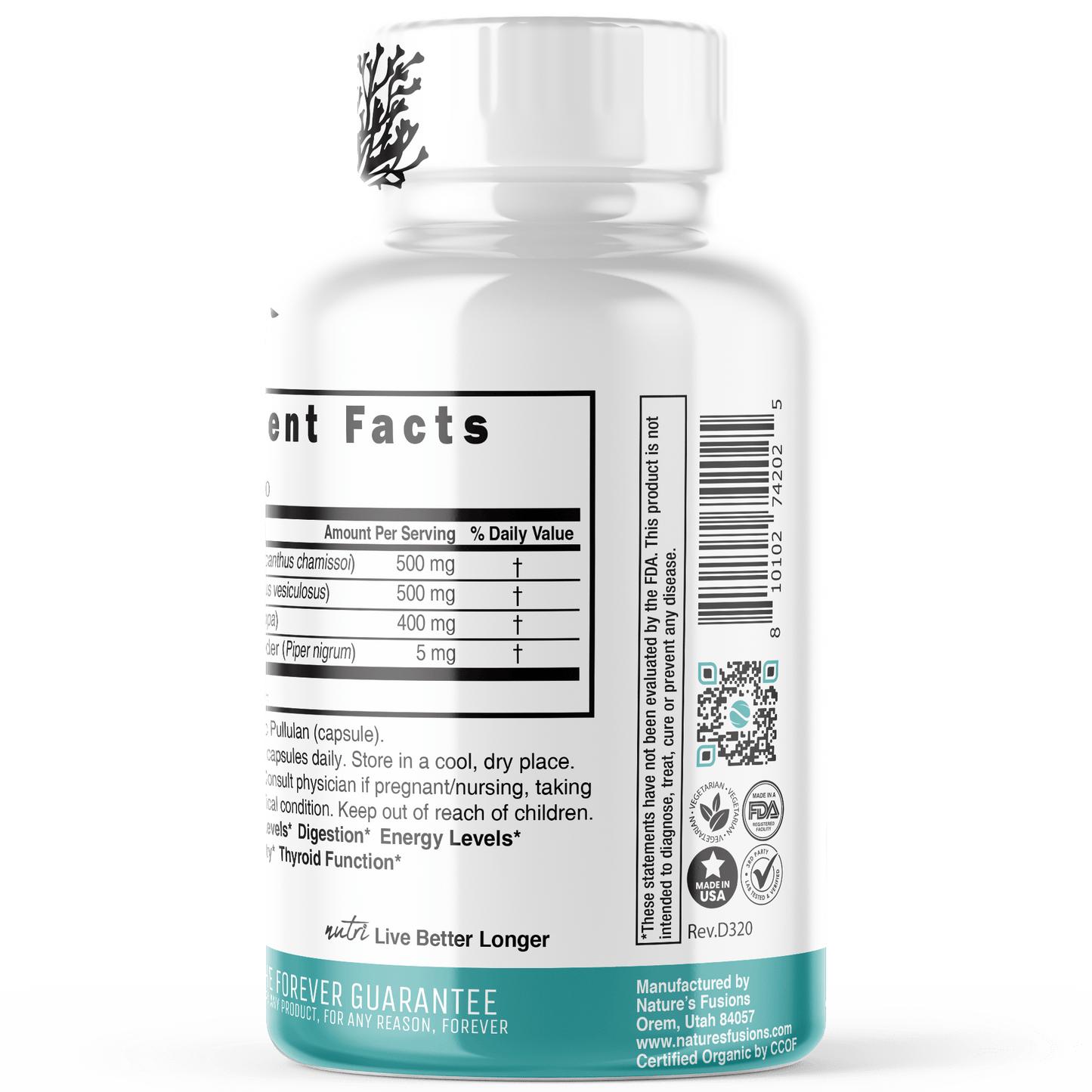 Sea Moss with Bladderwrack, Burdock & Black Pepper 1400mg - Tree Spirit Wellness