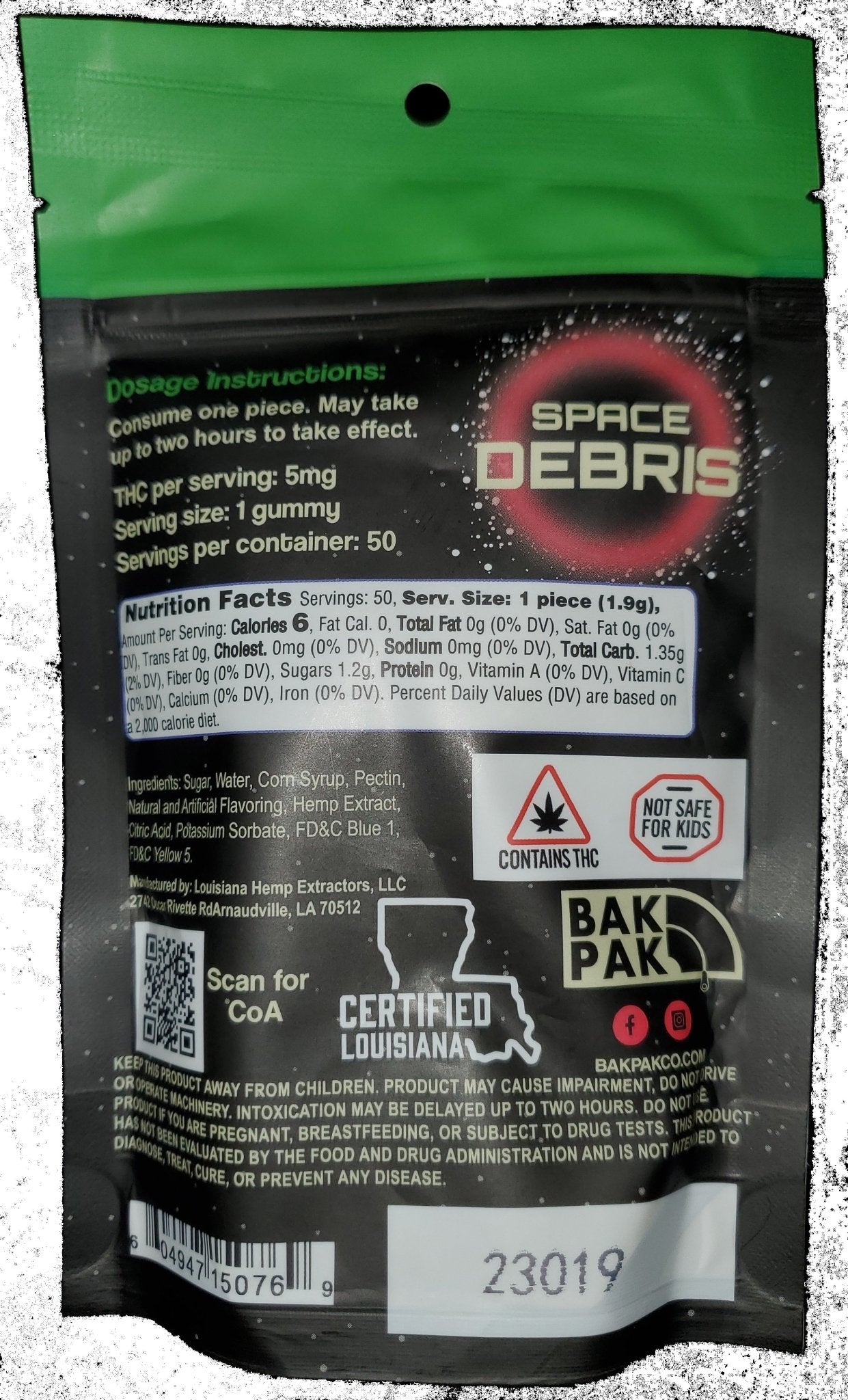 Space Debris 250 Watermelon - 50 ct. 5mg - Tree Spirit Wellness